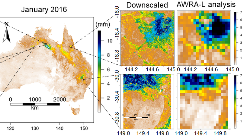Continental scale downscaling of AWRA-L analysed soil moisture using random forest regression